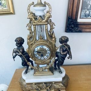 3 Piece Brevetatto 1970 Clock and Candelabras